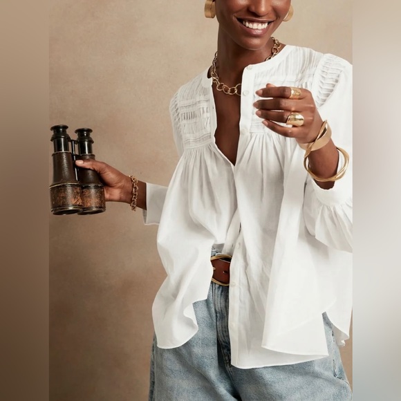 Banana Republic ‘Pin Tuck Swing Top’ Blouse - XX-Small Petite X-Small - Picture 1 of 7